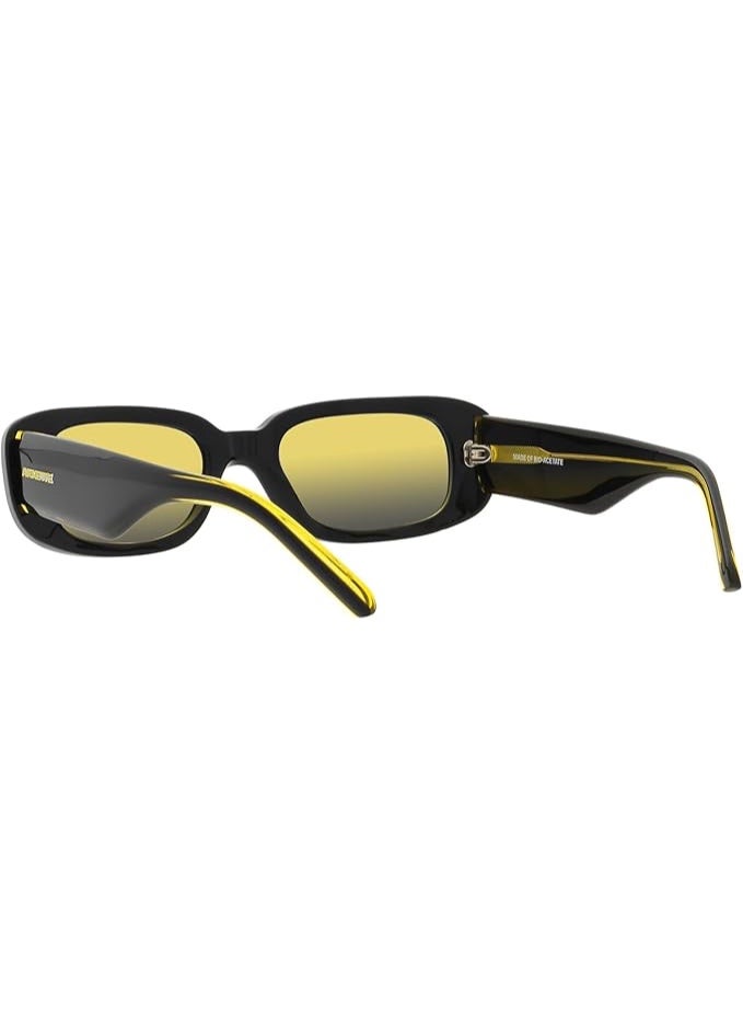 Arnette AN4317 Rectangular Sunglasses for Men - Black/Yellow Frame with Grey/Yellow Lenses (Size 50mm) - Image 3